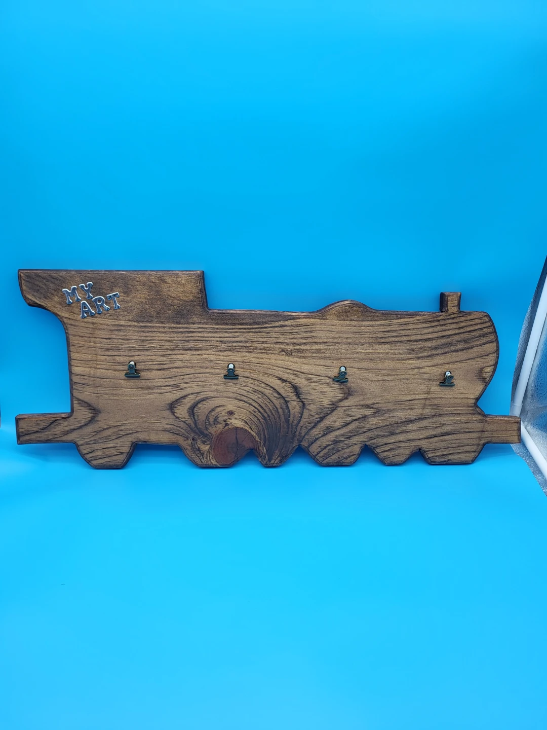 Wooden Train Photo Art Display Hanger
