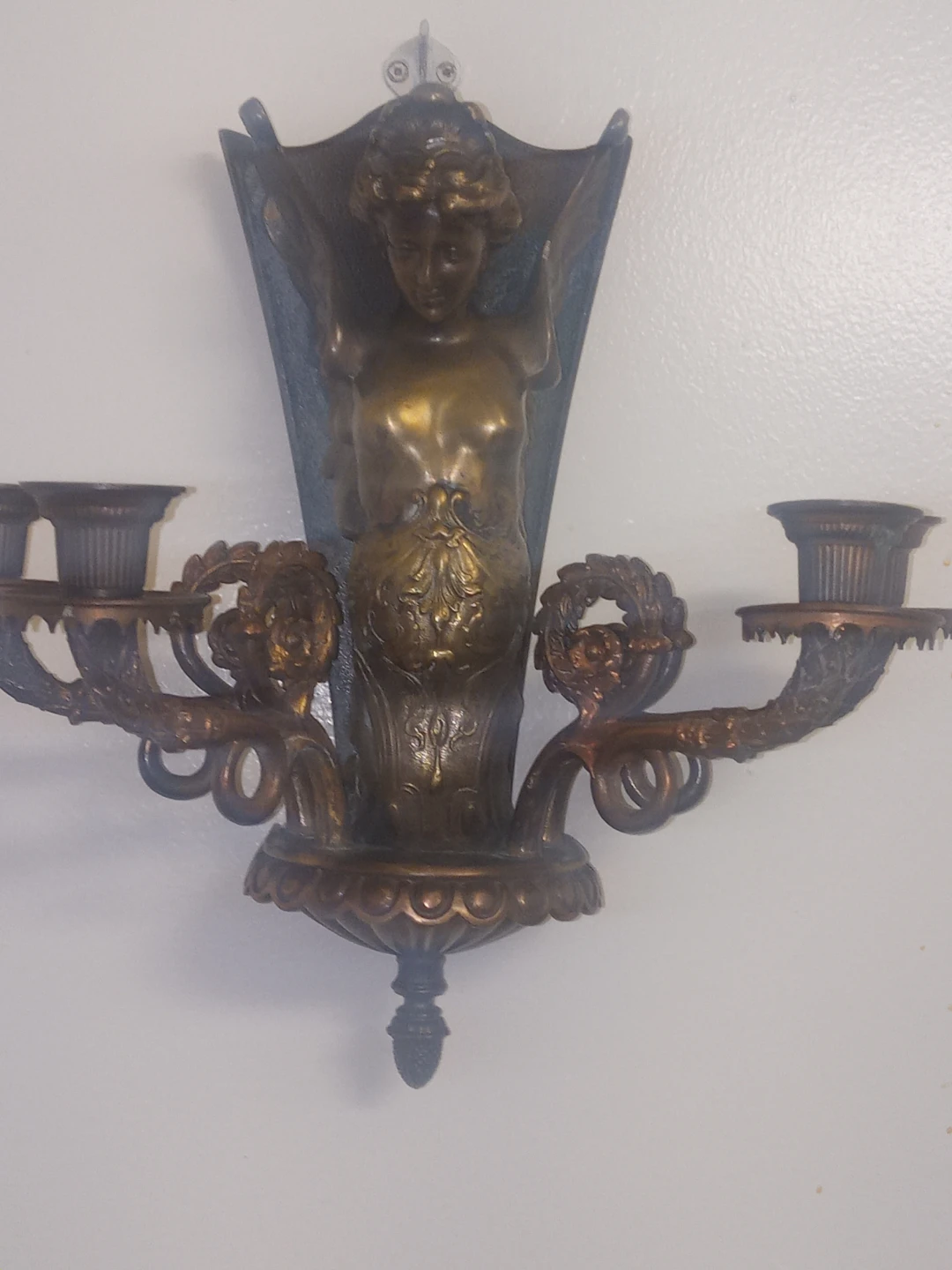 Ornate Wall Sconce Candle Holder with Figurine - photo 2