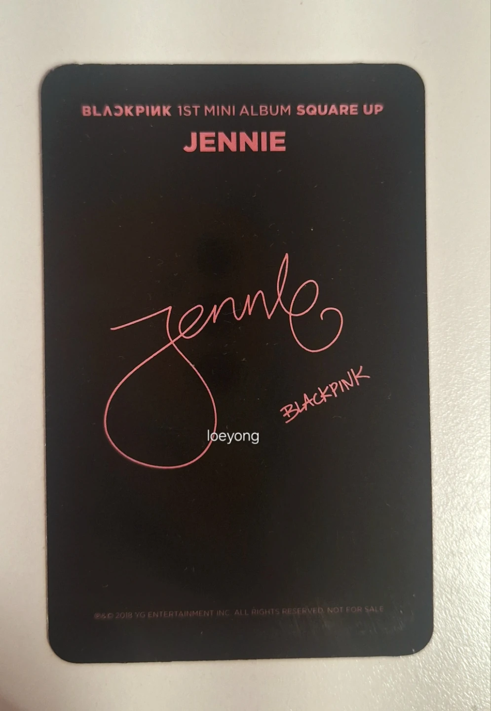 BLACKPINK Jennie 'Square Up' Photocard (x2) - photo 3