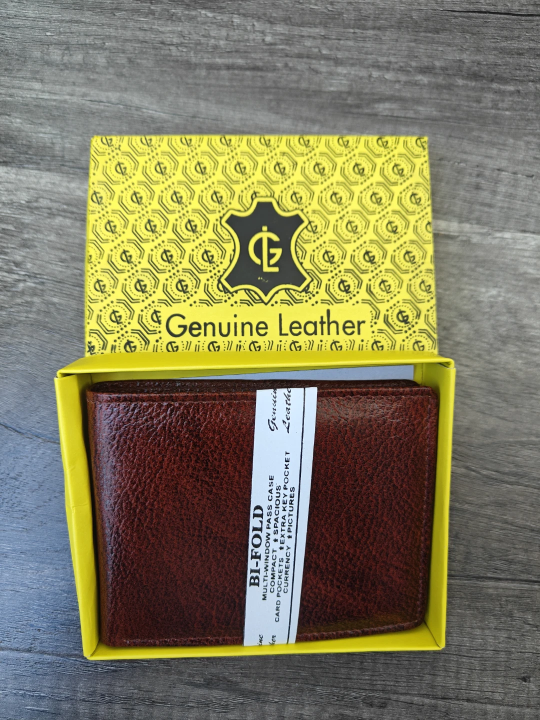 Bi-Fold Genuine Leather Wallet with Coin Pocket
