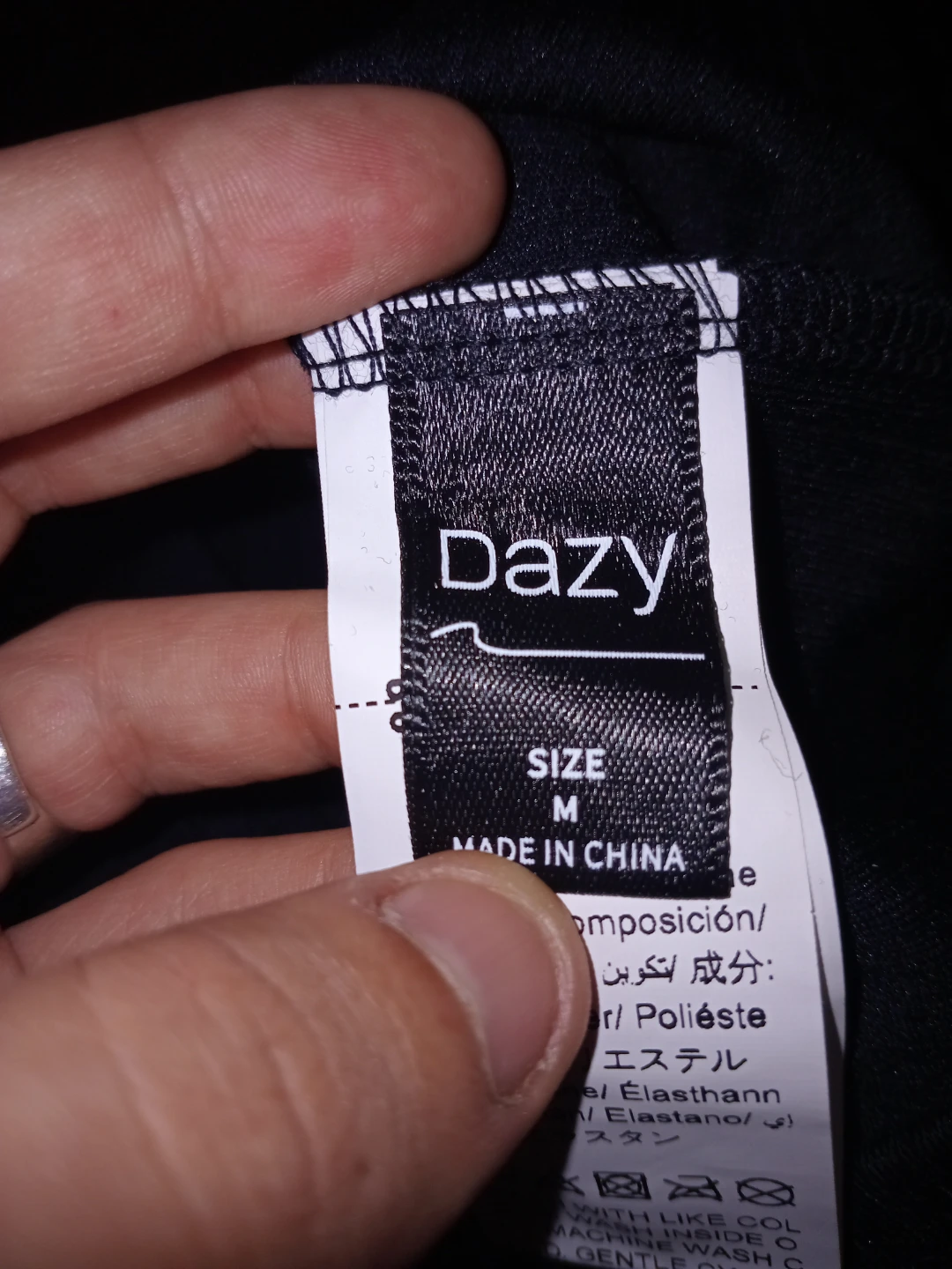 Dazy Black Off-the-Shoulder Puff Sleeve Top - Size M - photo 3