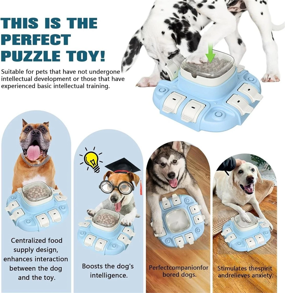 Blue Dog Puzzle Feeder Toy - photo 3
