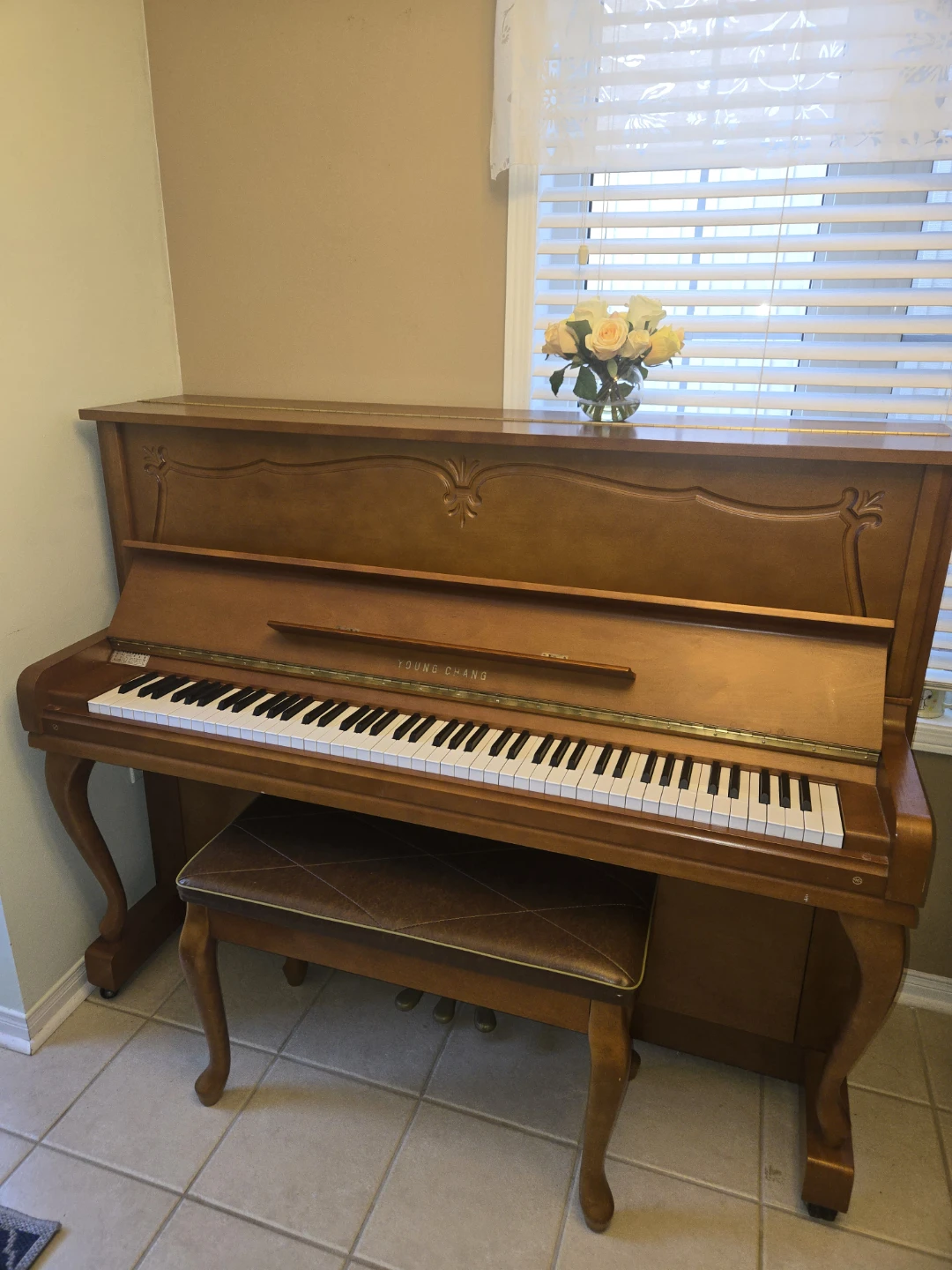 Young Chang Upright Piano with Bench
