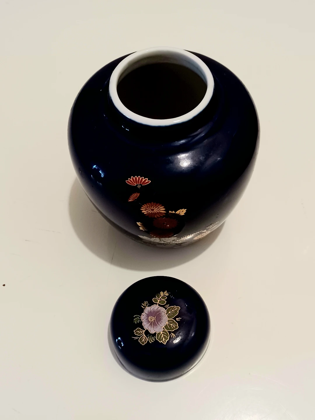 Cobalt Blue Porcelain Floral Vase - photo 2