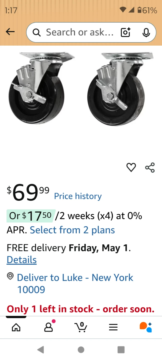 Cast wheels for Ultra HD Seville Classic cabinets, or universal - photo 5