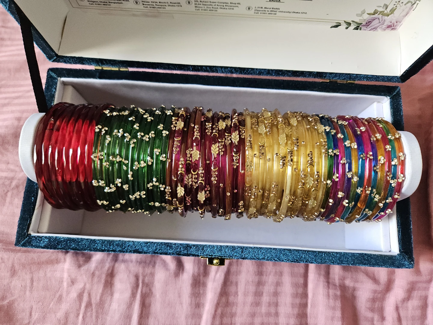 Assorted Colourful Bangles in Presentation Box