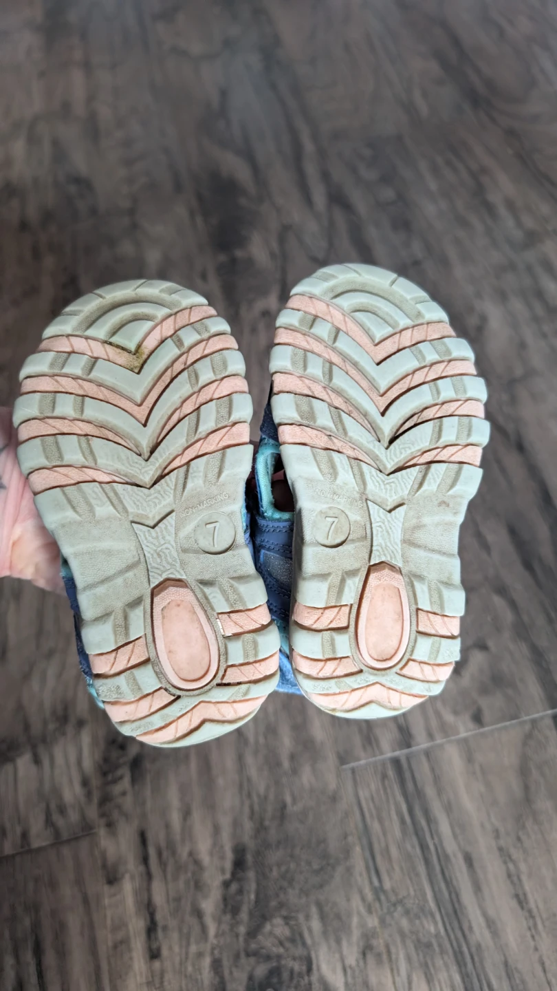 Children's Blue and Pink Sandals Size 7 - photo 2
