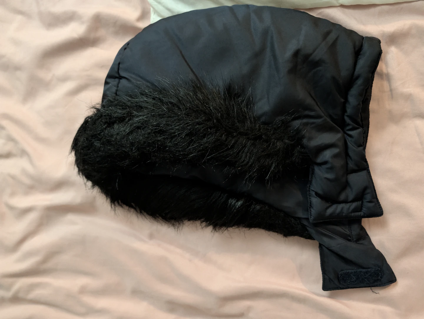 H&M Black Puffer Jacket with Faux Fur Trim - photo 5