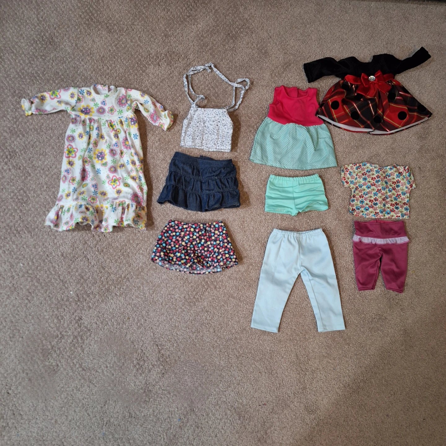 Doll Clothes Lot - Dress, Skirts, Pants, Tops