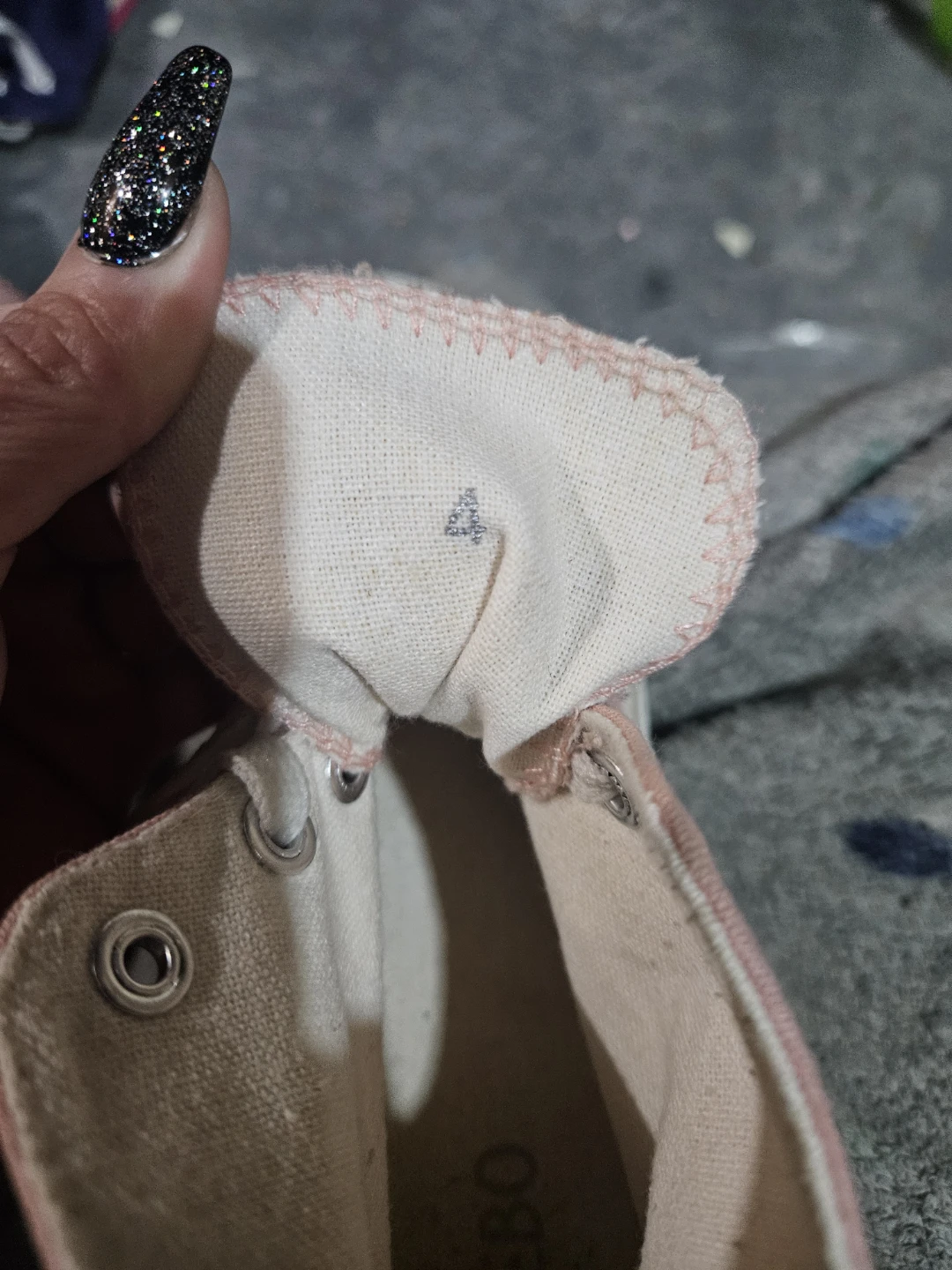 Girls Pink Canvas High-Top Sneakers - photo 4