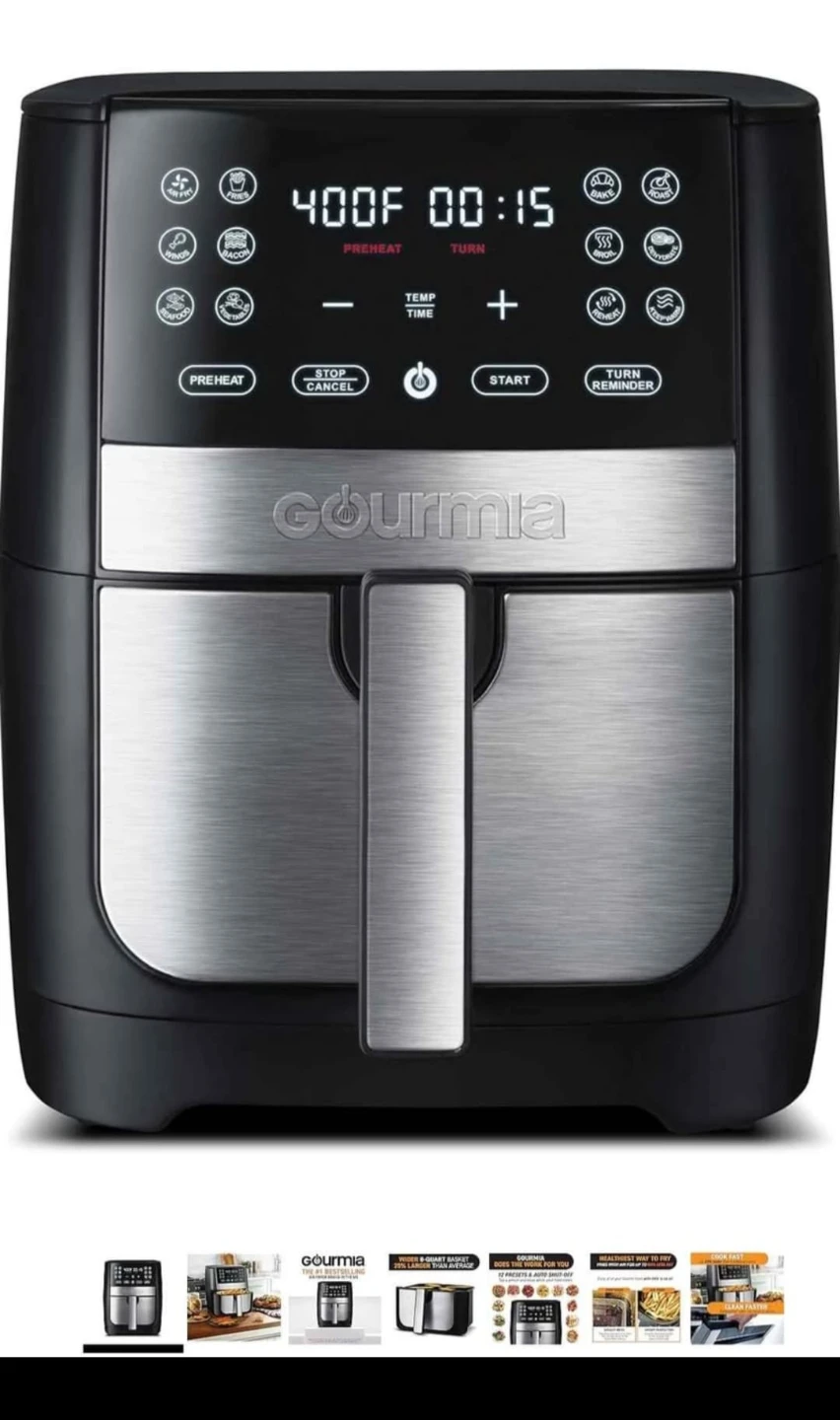 New Gourmia 8 Quart Air Fryer - Black - photo 3