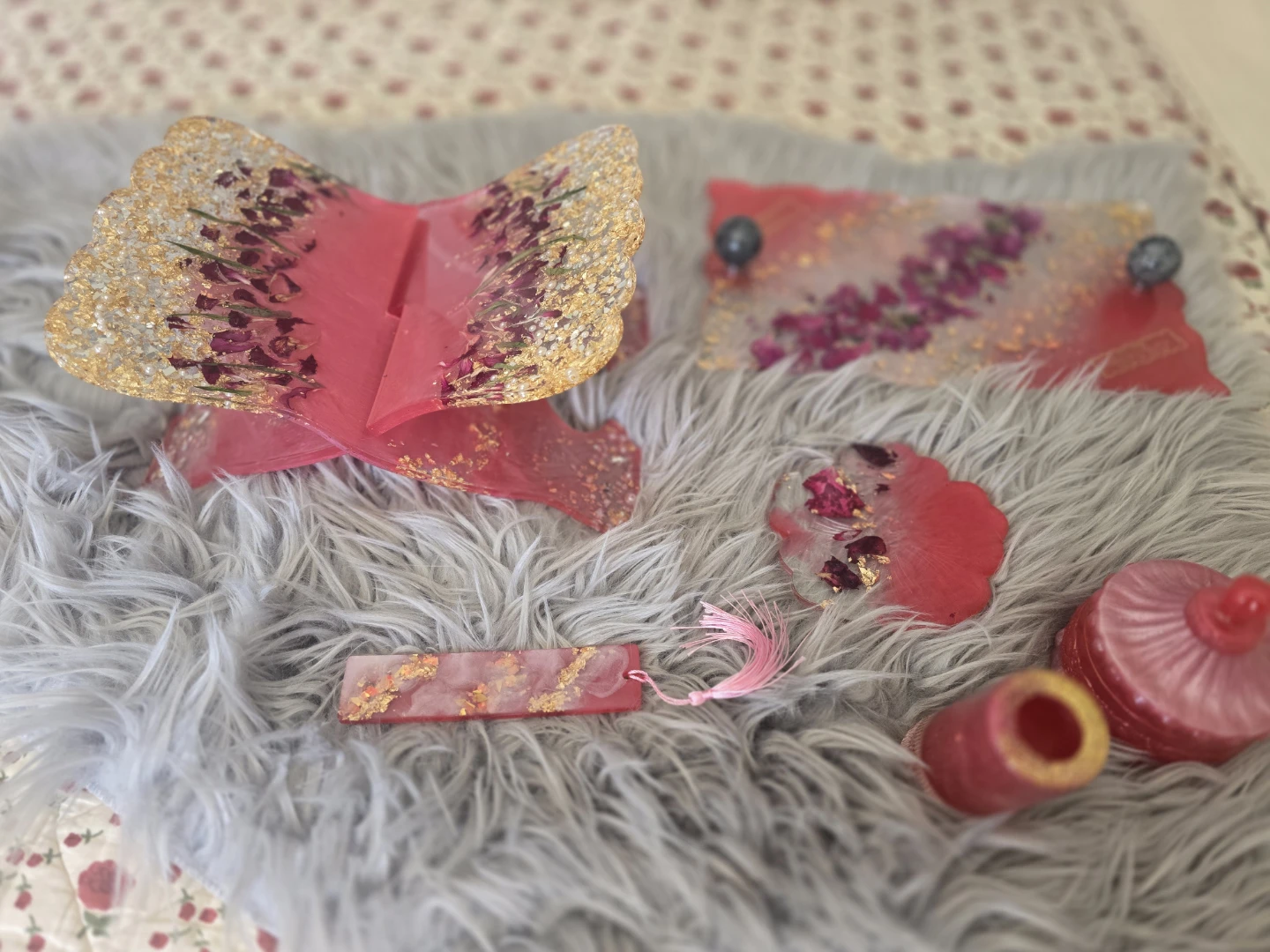 Handmade Resin Decor Set with Dried Flowers - photo 2