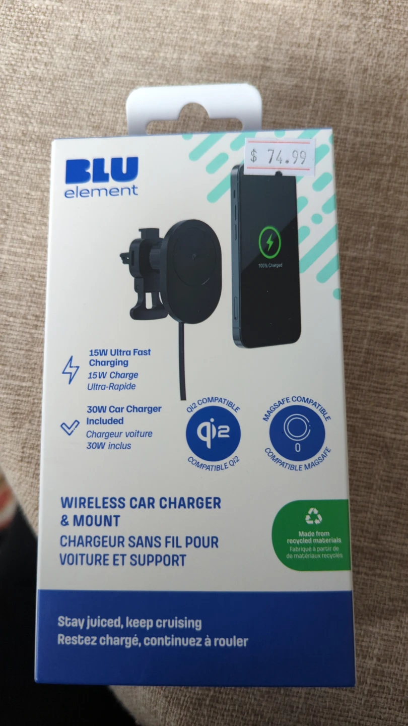 Blu Element Wireless Car Charger & Mount - 15W Fast Charging