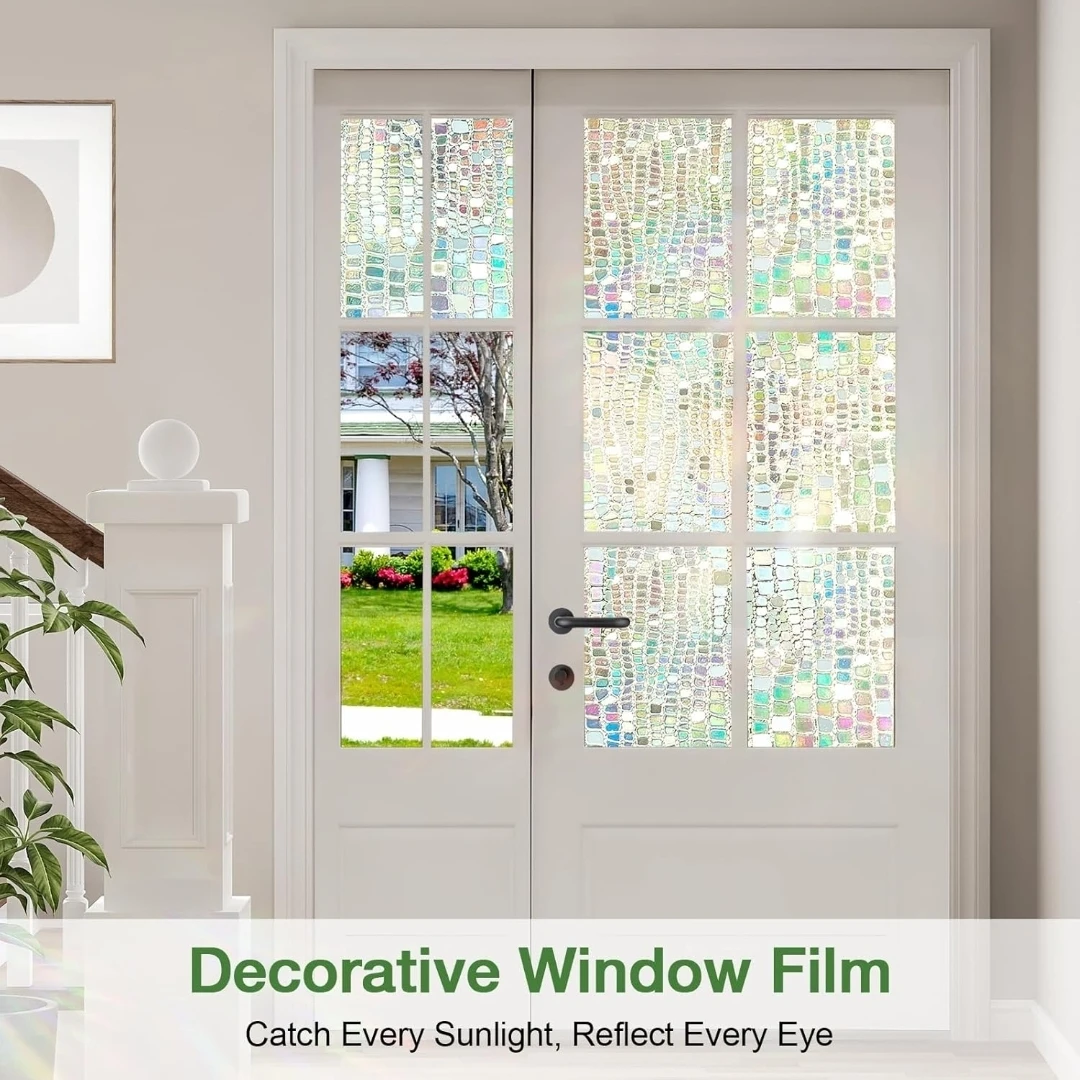 Window Privacy Film Static Cling Stained Glass UV, 17.5"x39.4" - photo 4
