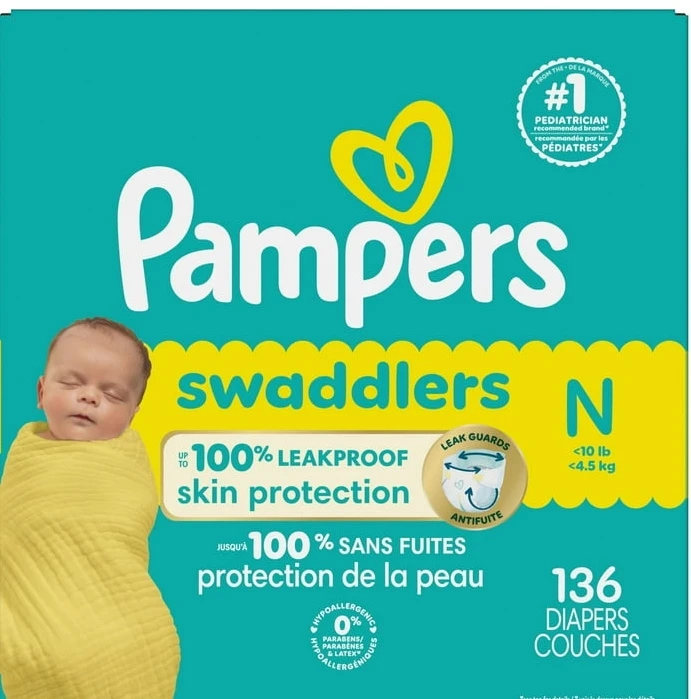 Pampers Swaddlers Diapers - Size N (68 Count)