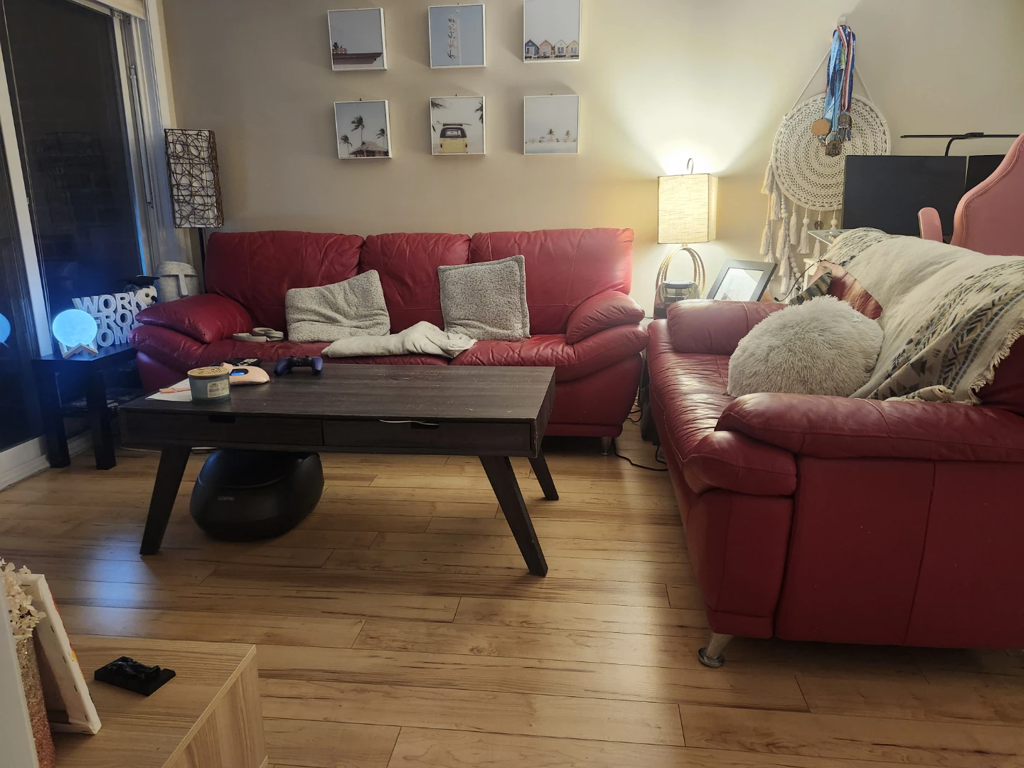 Red Leather Sofa