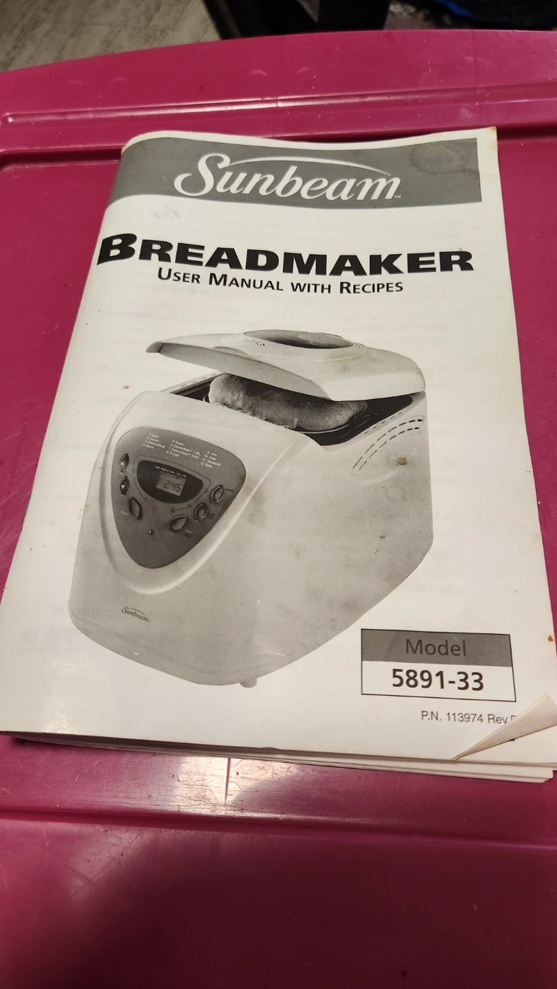 Sunbeam Breadmaker Model 5891-33 - photo 2