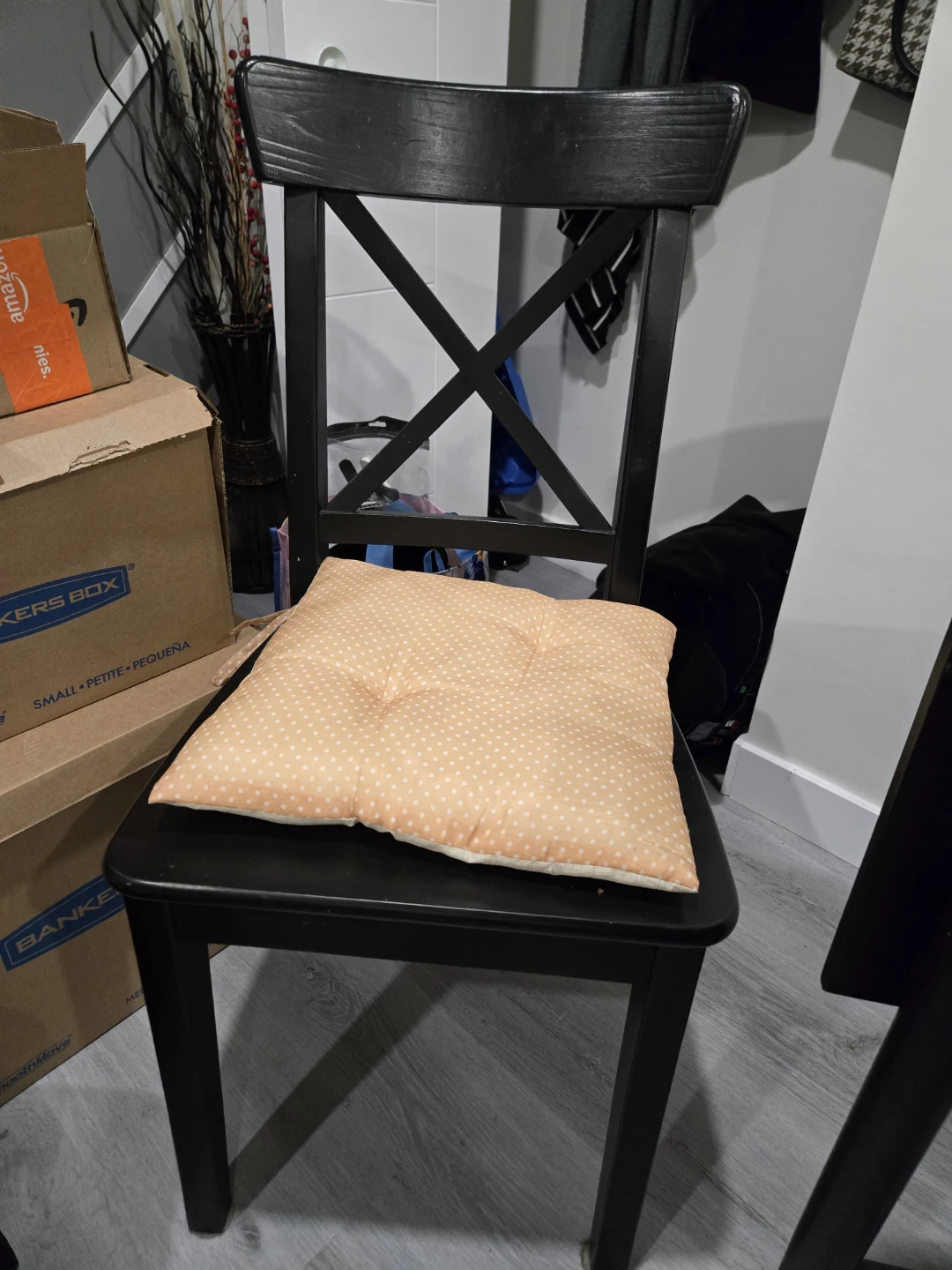 Black Wooden Drop-Leaf Table with Drawer - photo 4