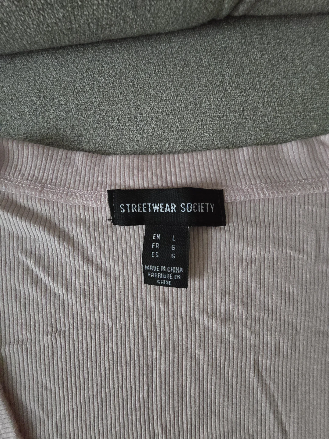 Streetwear Society Pink Ribbed V-Neck T-Shirt Size L - photo 2