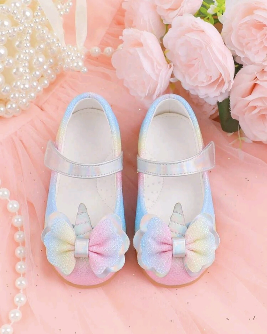 Girls Unicorn Bow Mary Jane Shoes
