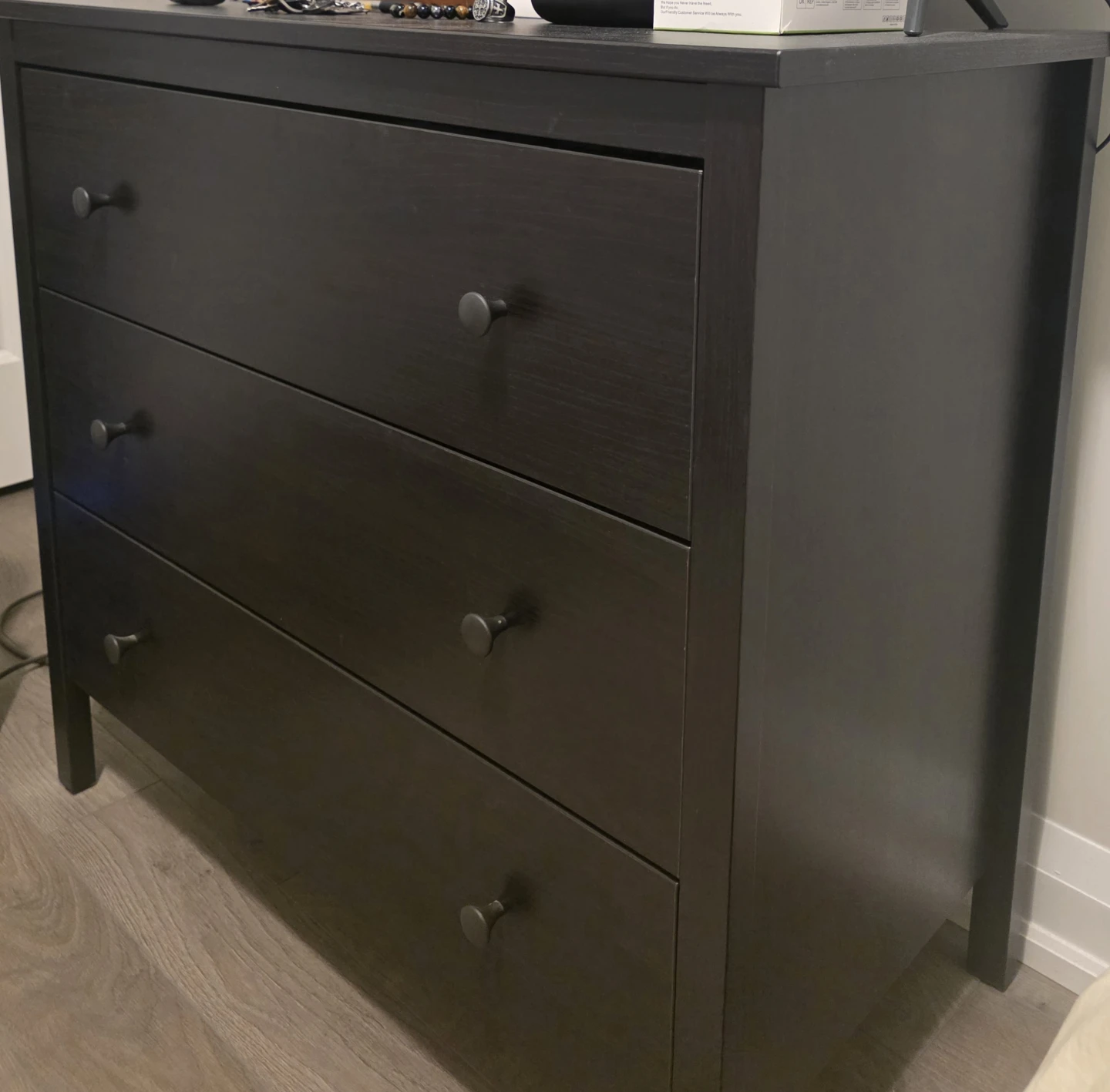 Dark Brown 3-Drawer Dresser - photo 2