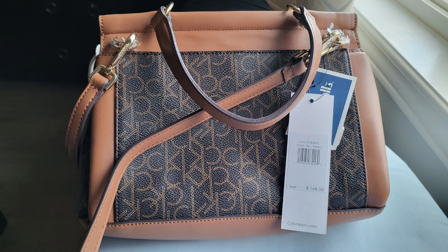 Calvin Klein Brown Monogram Satchel Handbag - photo 2
