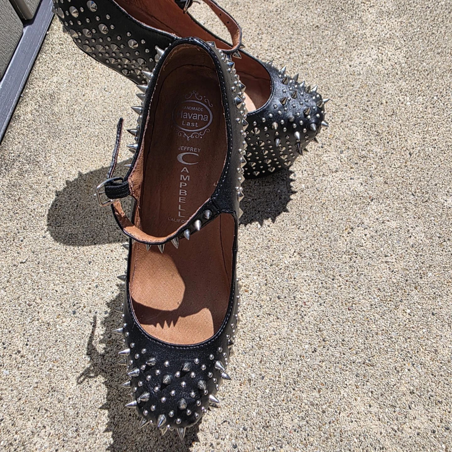 Jeffrey Campbell Black Spiked Wedge Mary Janes 7.5 - photo 3