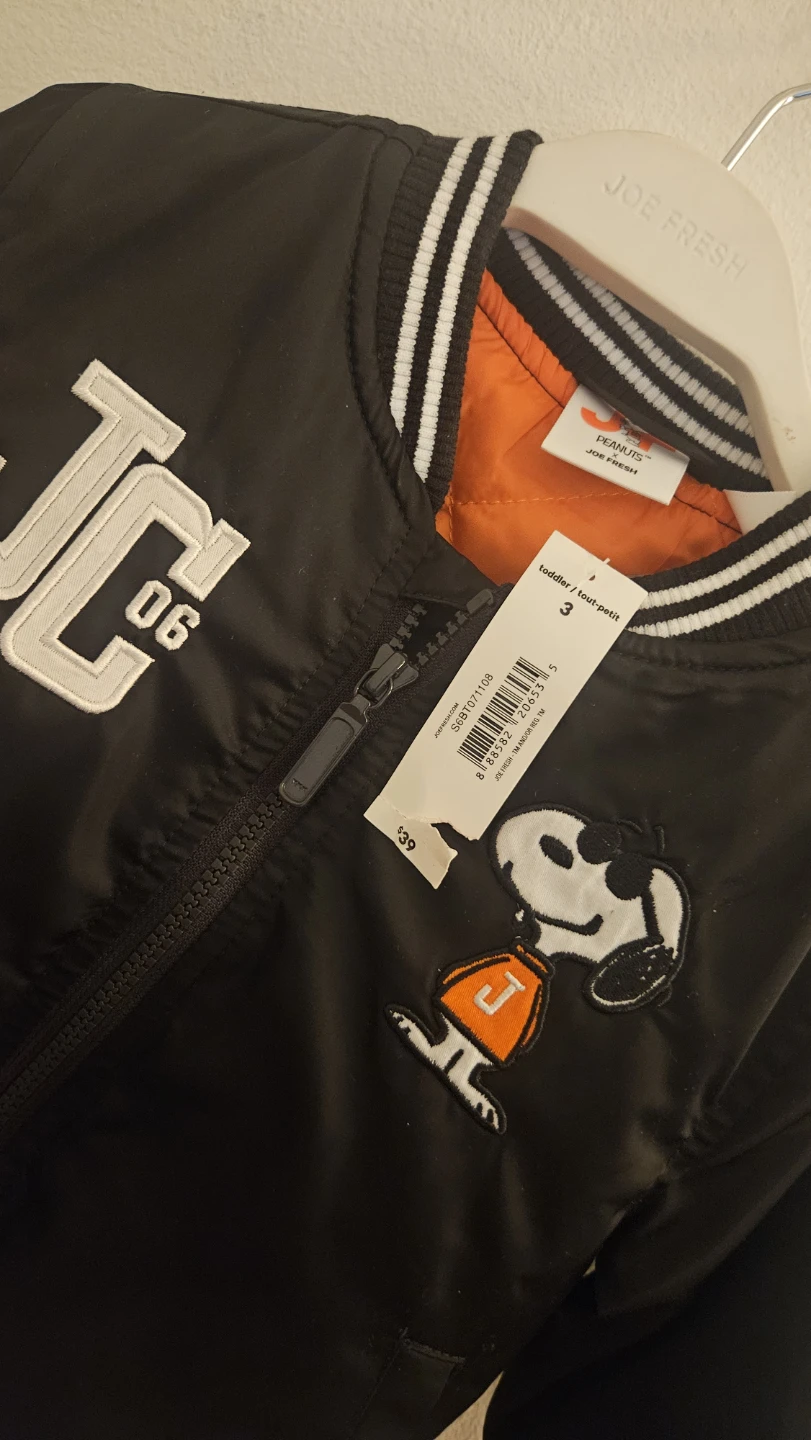 Joe Fresh Joe Cool Snoopy Bomber Jacket Toddler Size 3 - photo 4