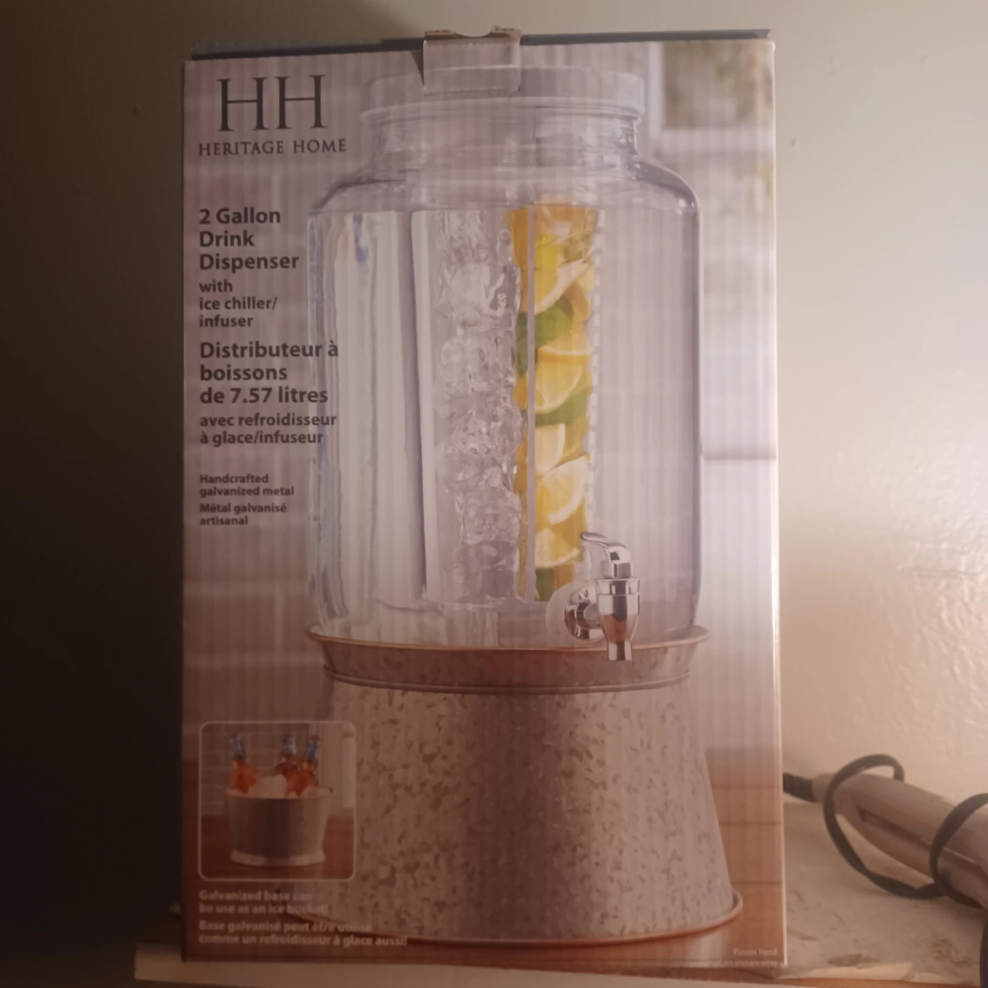Heritage Home 2 Gallon Drink Dispenser with Ice Chiller/Infuser