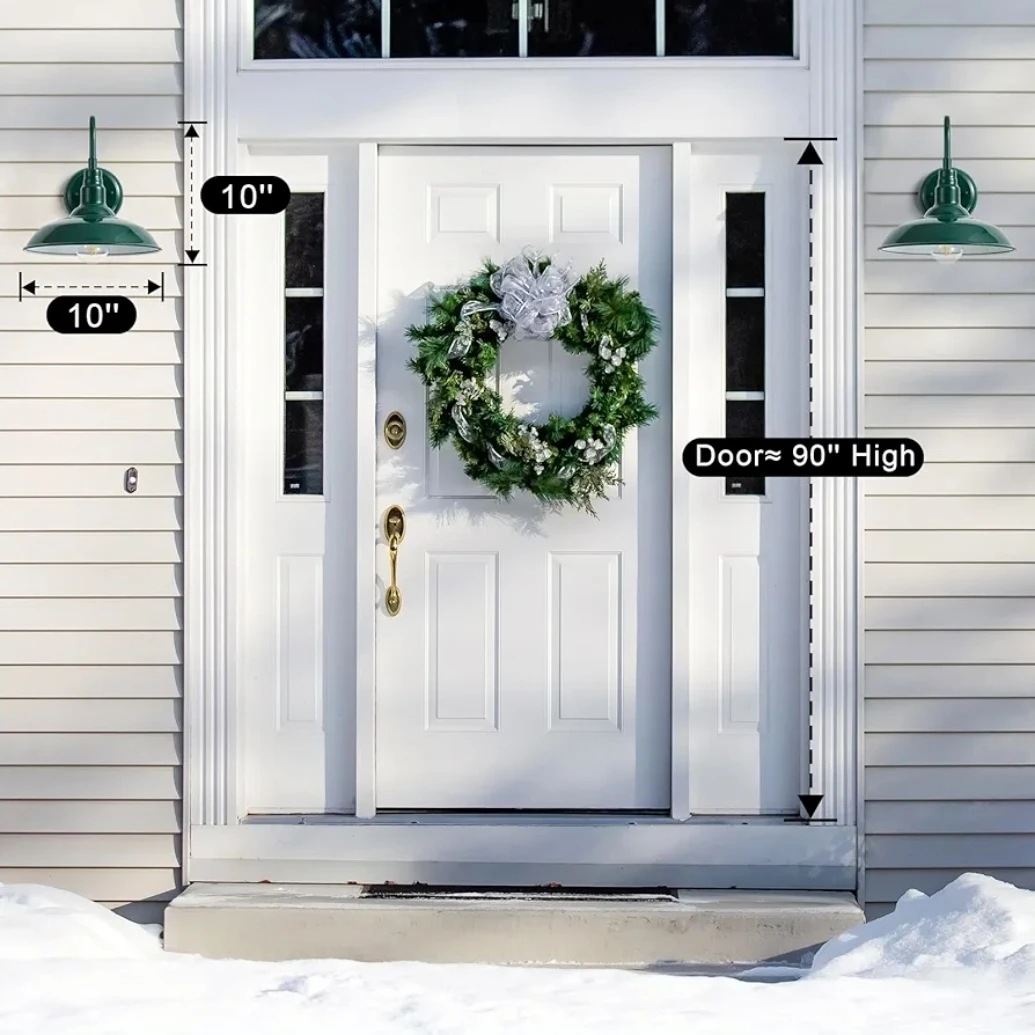 Outdoor Gooseneck Barn Light Fixture - 2 Pack Green - photo 5