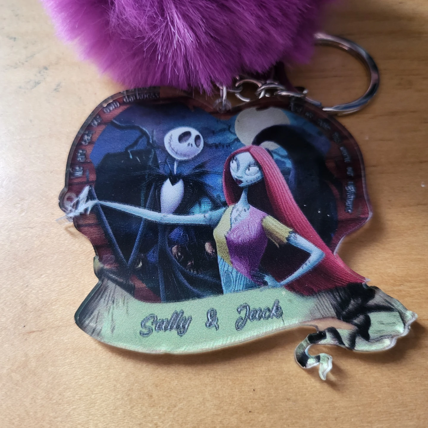 Nightmare Before Christmas Sally & Jack Keychain with Pom Pom - photo 3