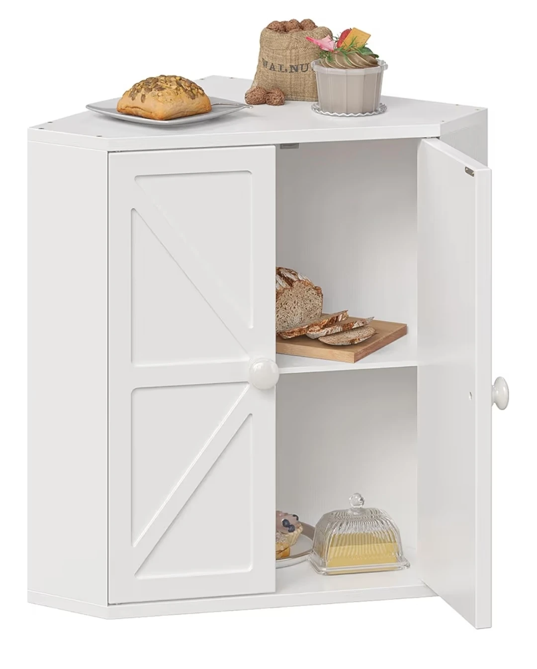 Corner Bread Box for Kitchen Counter