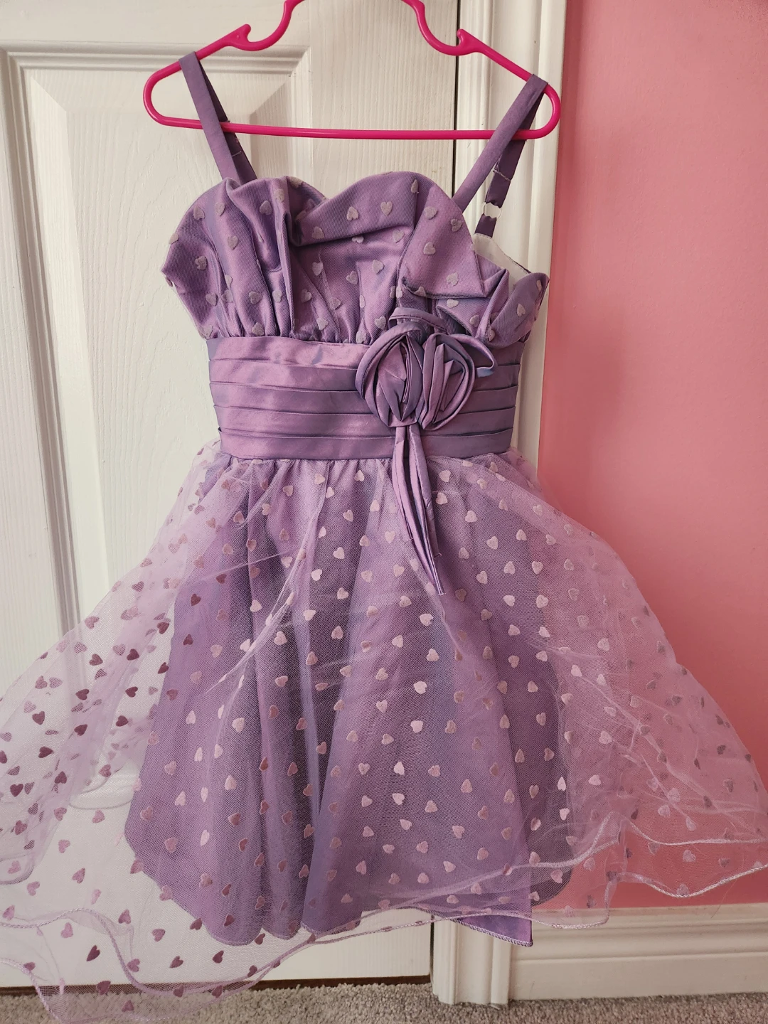 Girls Lavender Heart Party Dress