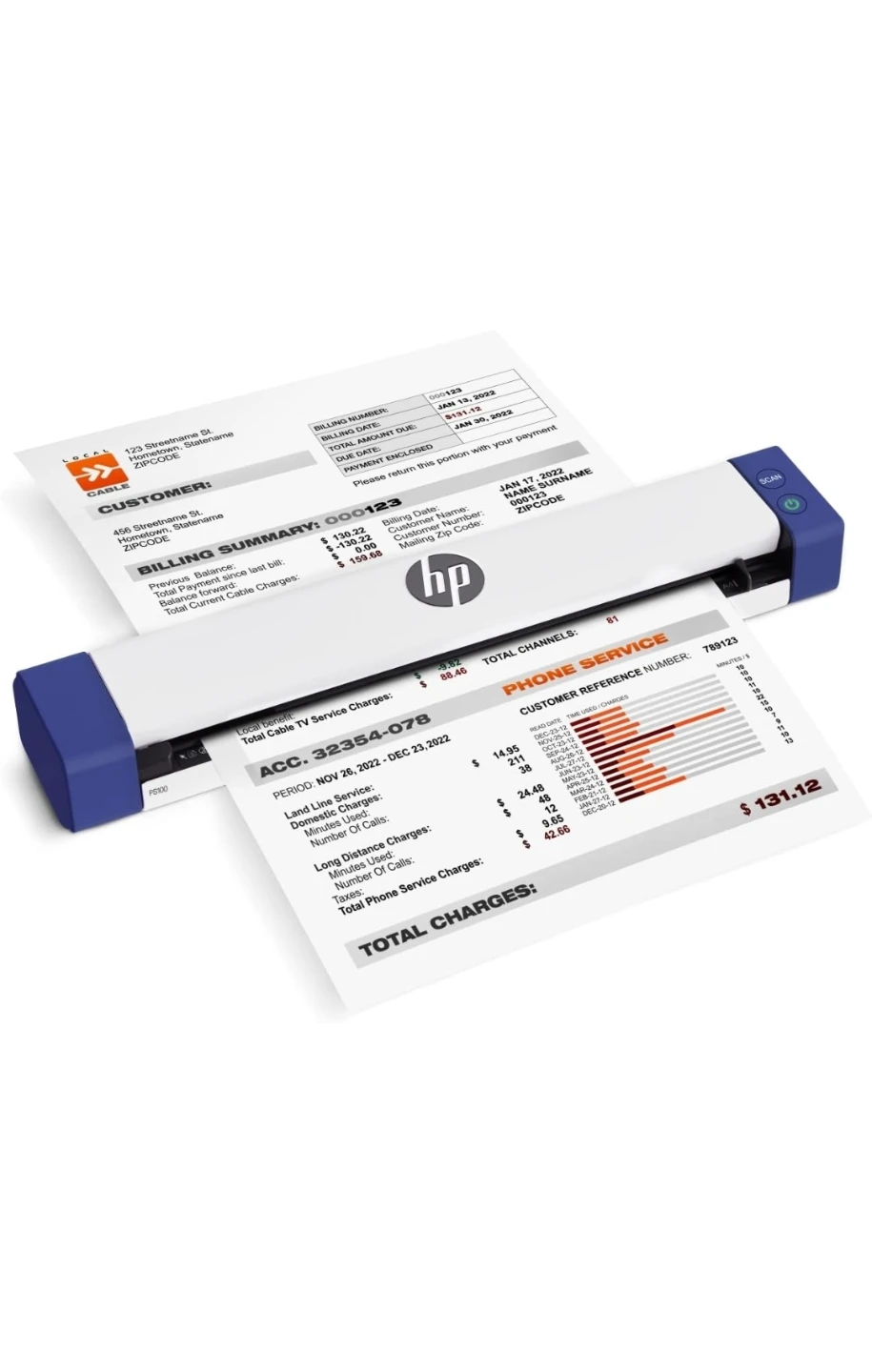 New HP Small USB Document & Photo Scanner