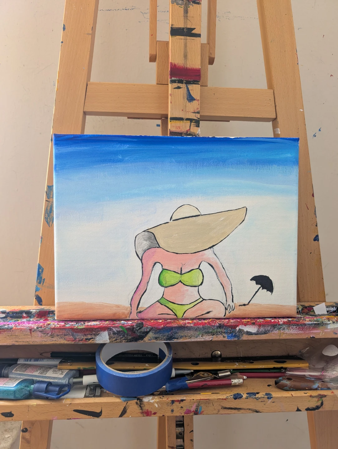 Original Painting of Woman at Beach - photo 2