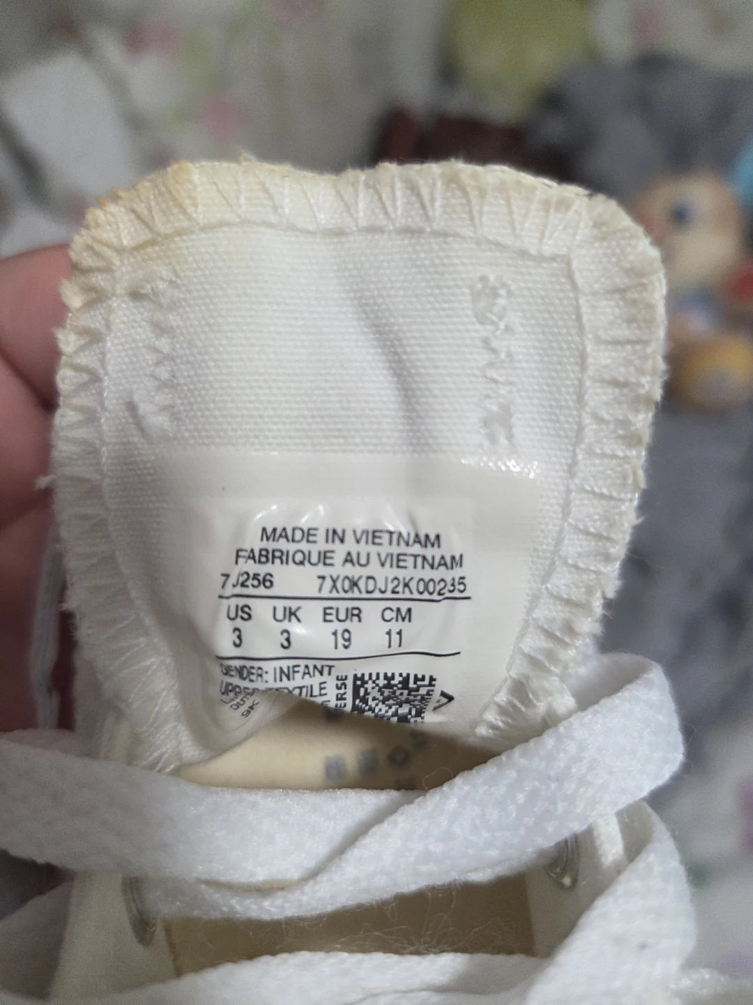 Converse All Star Infant Sneakers White Red Trim Size 3 Toddler - photo 5