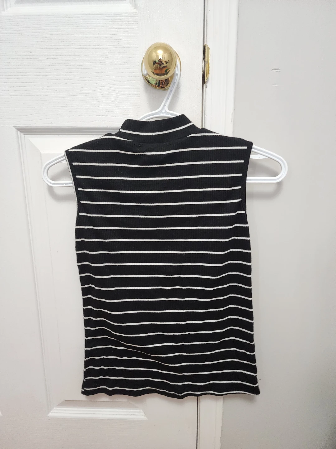 Black & White Striped Mock Neck Top - Size [S] - photo 2