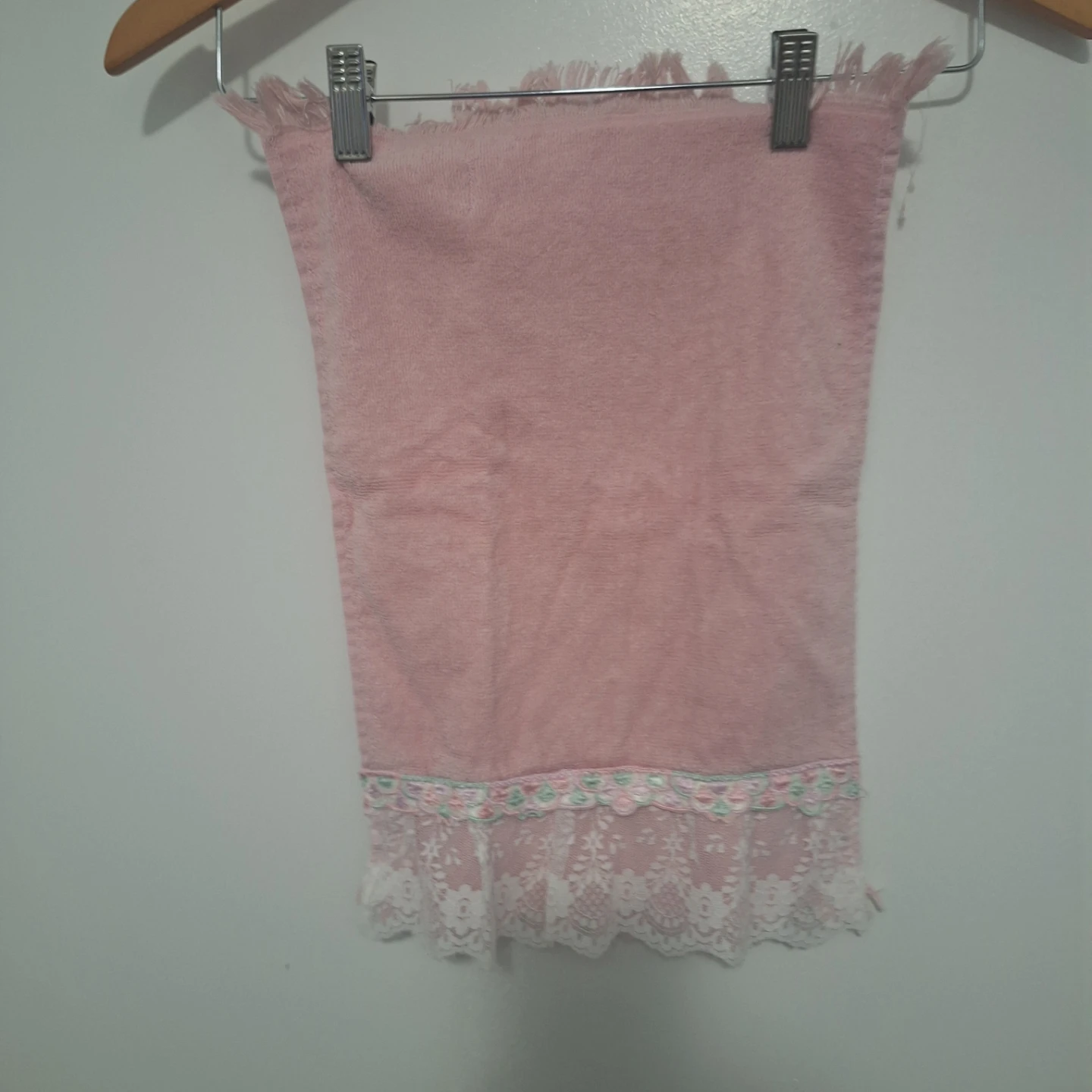 Pink Terry Cloth Towels with Lace Trim - photo 5