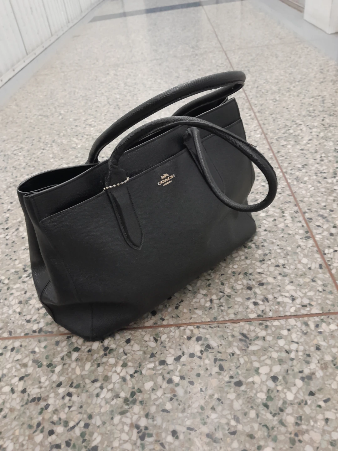 Coach Black Leather Tote Women's Handbag
