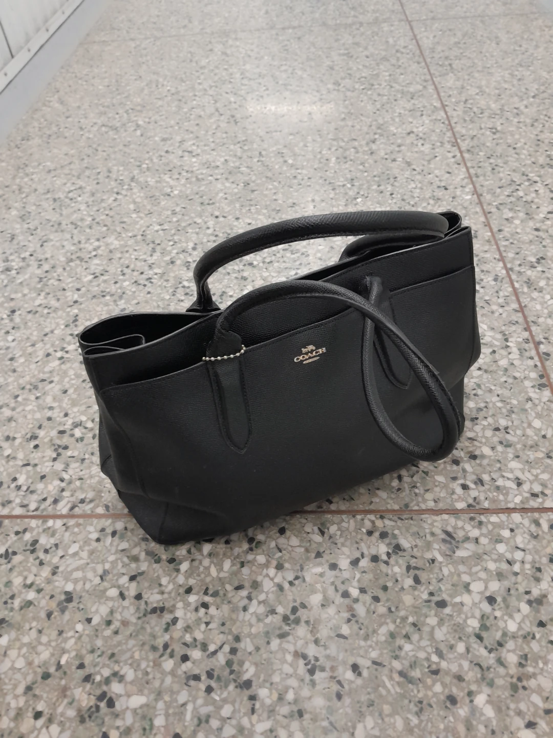 Coach Black Leather Tote Women's Handbag - photo 5