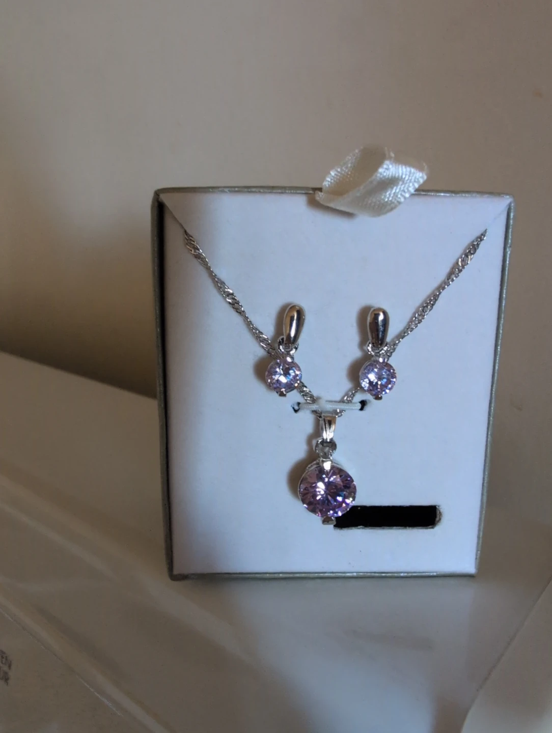 Purple Stone Necklace and Earrings Set - photo 3