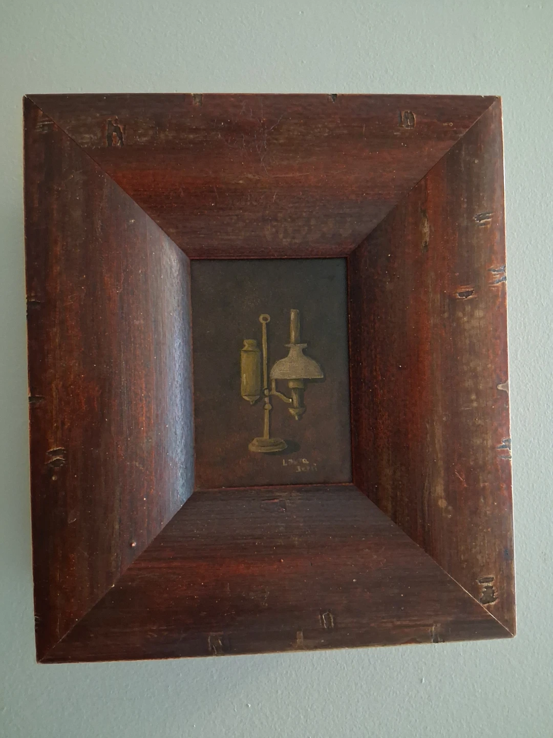 Vintage Italian Oil Still Life – In thick frame - photo 2