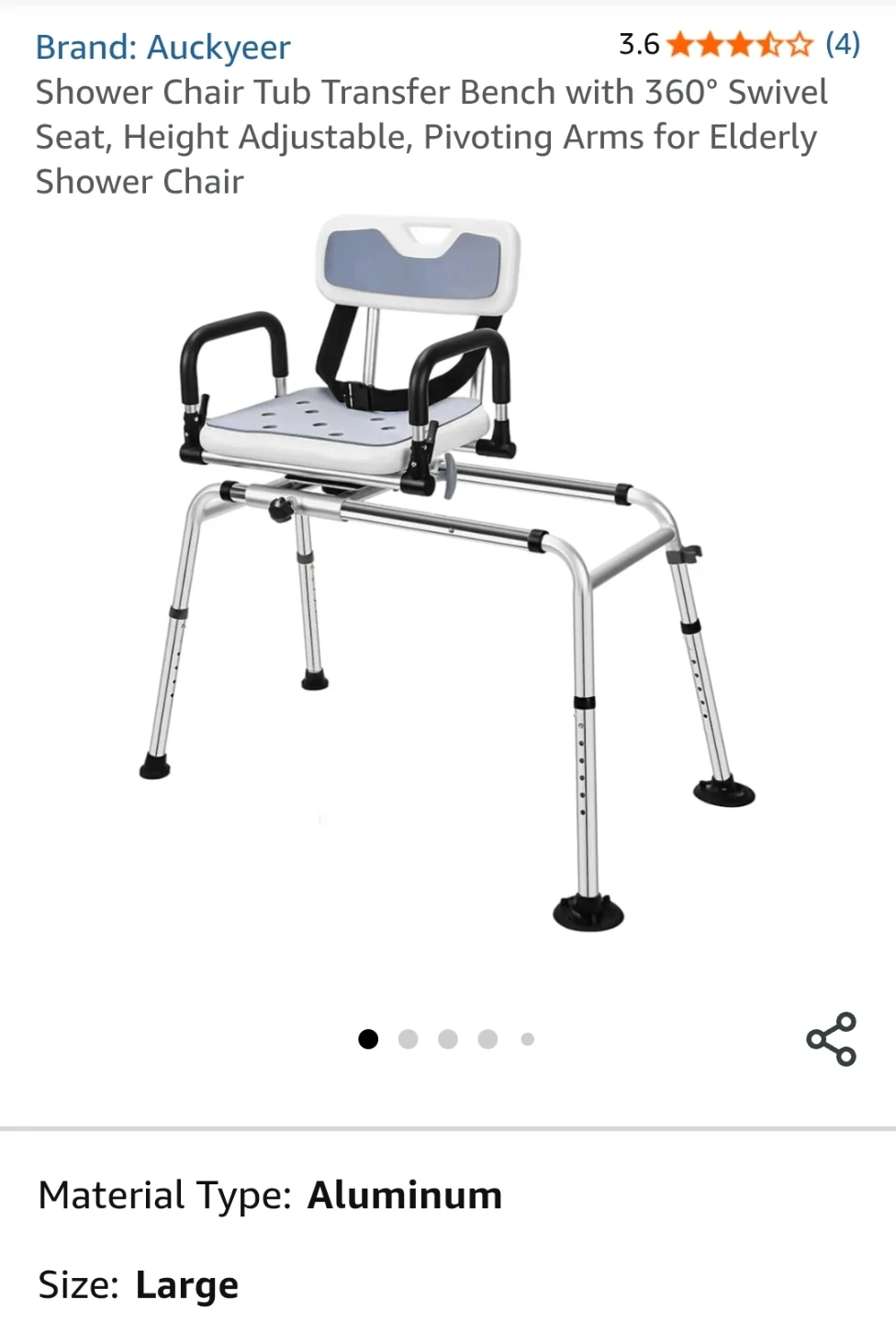 🛁✨ 360° Swivel Shower Chair Bench for Seniors – Ultimate Comfort - photo 3