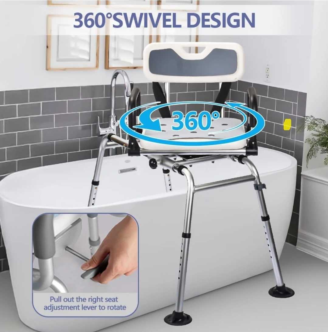 🛁✨ 360° Swivel Shower Chair Bench for Seniors – Ultimate Comfort - photo 5