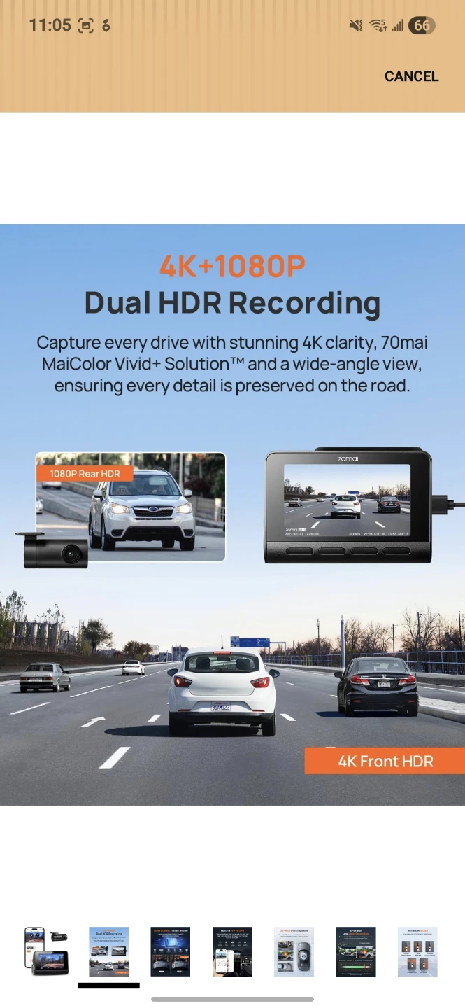 70mai 4K HDR Dash Cam A810 - photo 5