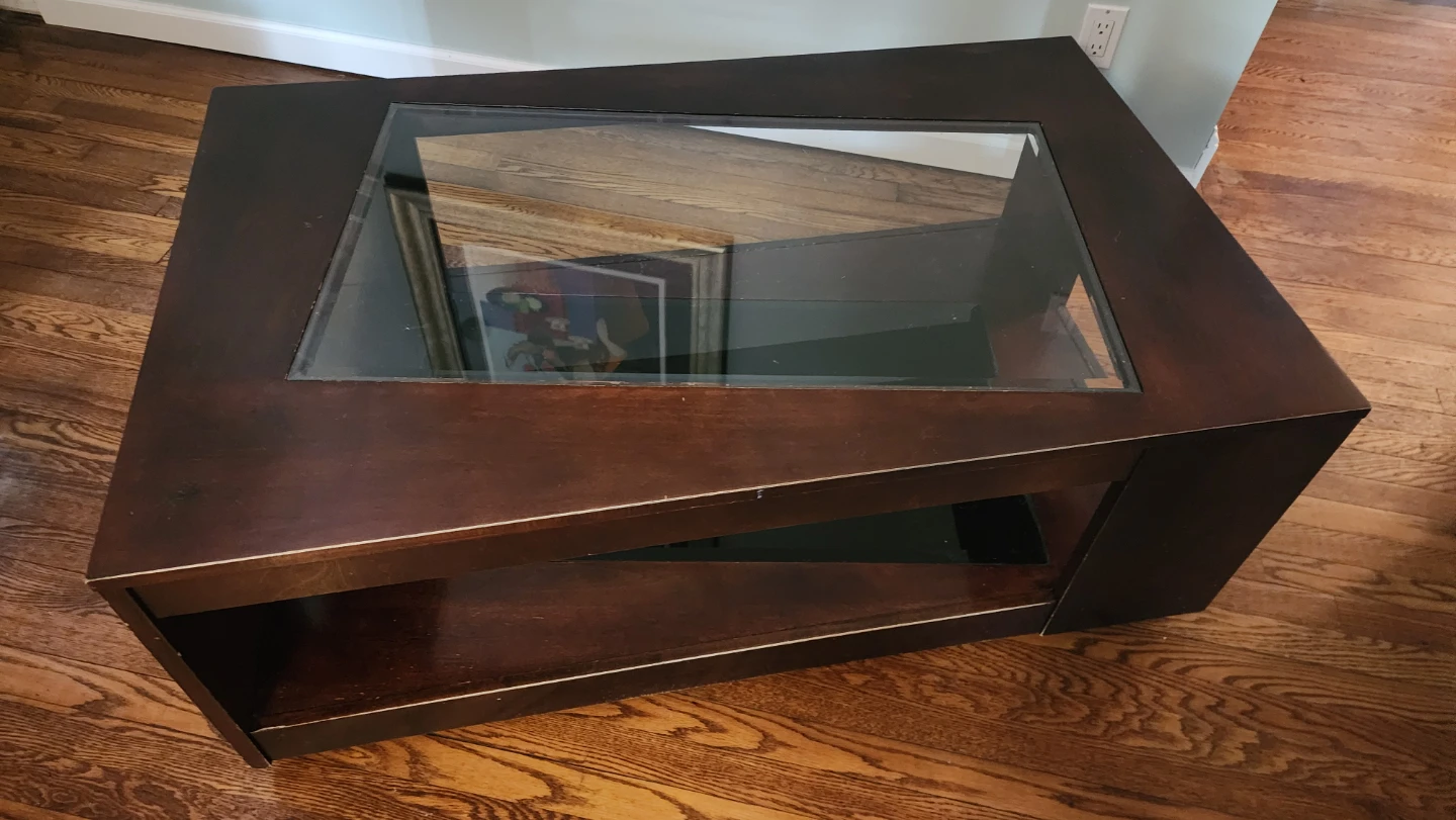 Modern coffee table with a glass-top