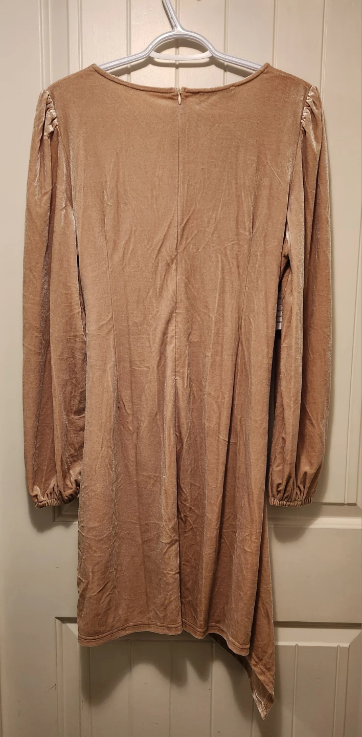 OTEN Velvet Ruched Wrap Dress - Rose Gold XL - photo 2