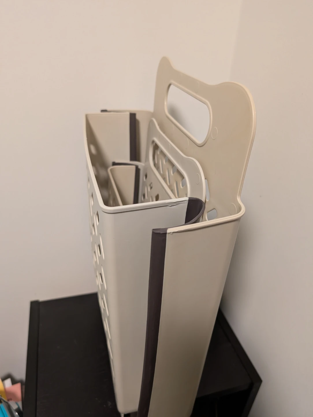Set of 2 Collapsible Laundry Baskets - Beige and Brown - photo 3