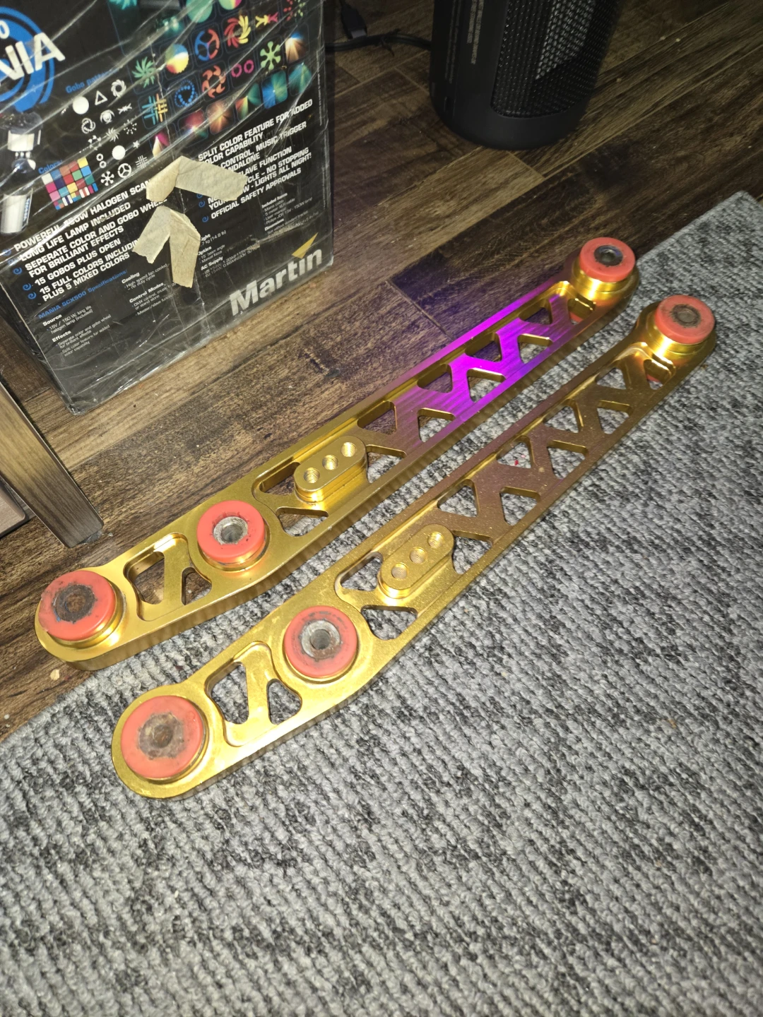 Gold Control Arms with Red Bushings