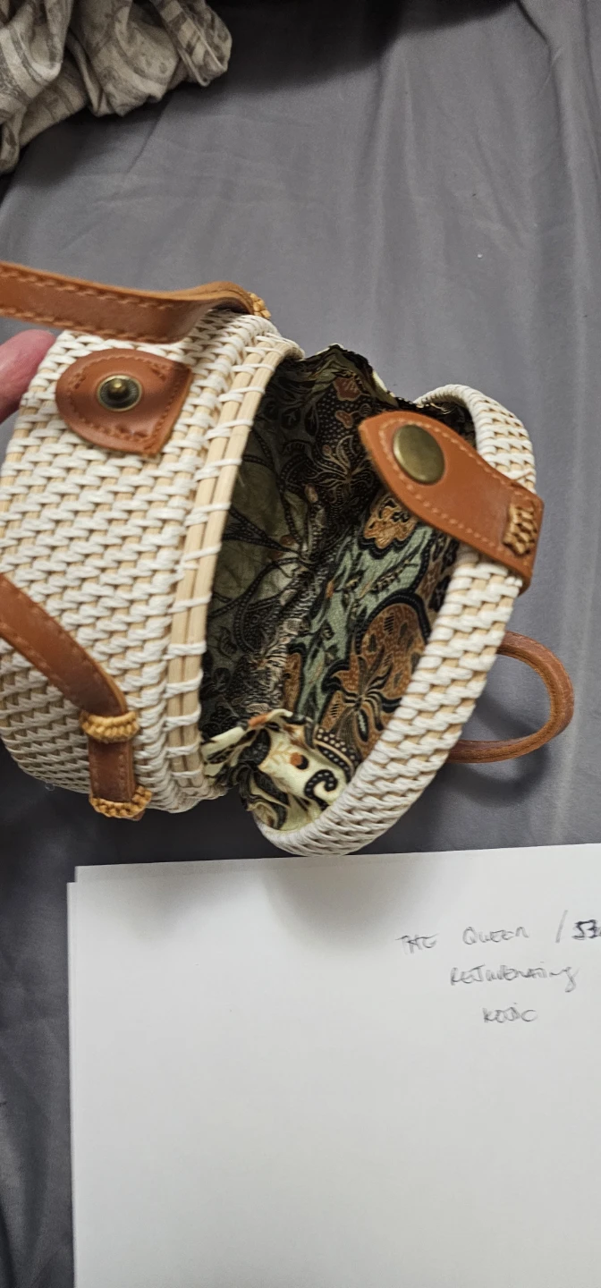 Woven Rattan Round Bag